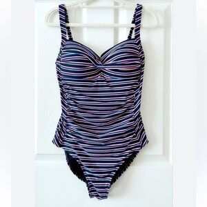 Nip tuck Striped One Piece Swimsuit, Size US 4